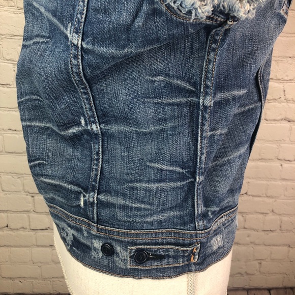 7 For All Mankind distressed frayed denim vest blue size small - Picture 5 of 6